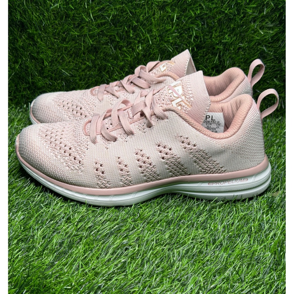 APL TechLoom Pro Women 5.5 Pink Knit Running Shoes Sneakers Propelium